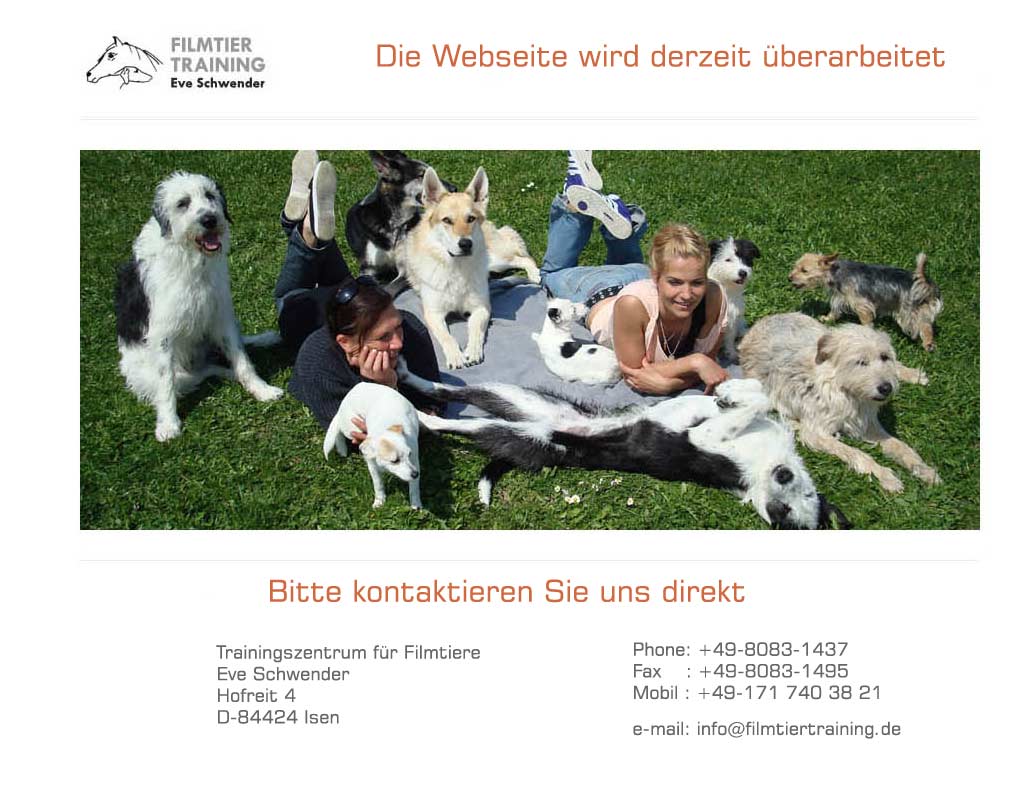 Die Webseite wird derzeit �berarbeitet - Sie erreichen uns per Telefon